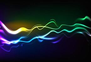 modern sprechende Schallwellen, die dunkelblaues Licht oszillieren, abstrakter Technologiehintergrund. Vektorillustration vektor
