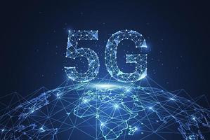 5g globale Netzwerkverbindung. Polygon verbinden Punkt und Linie in Form eines Netzwerkgeschäfts. Vektorillustration vektor