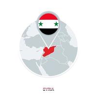 Syrien Karte und Flagge, Vektor Karte Symbol mit hervorgehoben Syrien