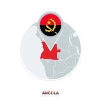 angola Karta och flagga, vektor Karta ikon med markerad angola