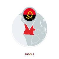 Angola Karte und Flagge, Vektor Karte Symbol mit hervorgehoben Angola