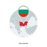 bulgarien Karta och flagga, vektor Karta ikon med markerad bulgarien