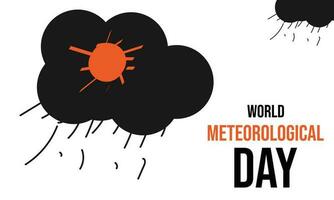 värld meteorologiska dag. för hälsning kort, affisch, baner, mall vektor