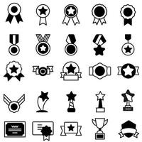 Auszeichnungen Icon-Vektor-Set. Sammlung von Trophäenillustrationszeichen. Gewinner-Symbol. vektor