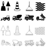 Konstruktion Symbol Vektor Satz. Gebäude Illustration Zeichen Sammlung. Reparatur Symbol oder Logo.