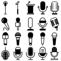 mikrofon ikon vektor uppsättning. mic illustration tecken samling. karaoke symbol.