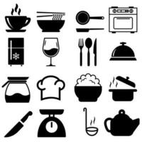 Küche Vektor Symbole Satz. Kochen Illustration Symbol Sammlung.