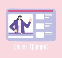 Online-Training mit Website-Seite vektor