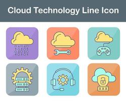 Wolke Technologie Vektor Symbol einstellen