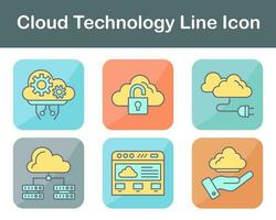 Wolke Technologie Vektor Symbol einstellen