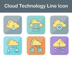 Wolke Technologie Vektor Symbol einstellen