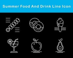 Sommer- Essen und trinken Vektor Symbol einstellen