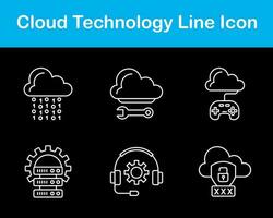 Wolke Technologie Vektor Symbol einstellen