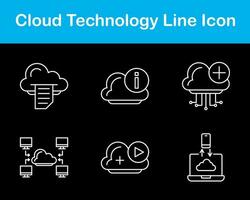 moln teknologi vektor ikon uppsättning