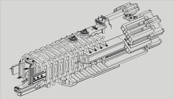 lineart från rymdskeppet vektor