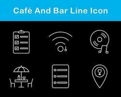 Cafe und Bar Vektor Symbol einstellen