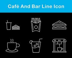 Cafe und Bar Vektor Symbol einstellen