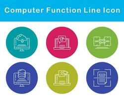 dator fungera vektor ikon uppsättning