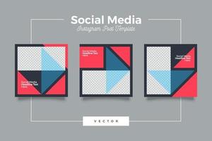 geometrische moderne Social-Media-Vorlage Banner-Set vektor