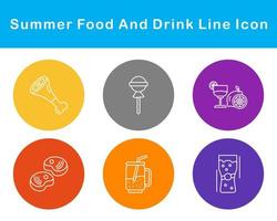 Sommer- Essen und trinken Vektor Symbol einstellen