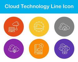 moln teknologi vektor ikon uppsättning
