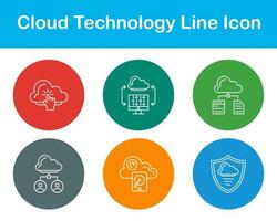 Wolke Technologie Vektor Symbol einstellen