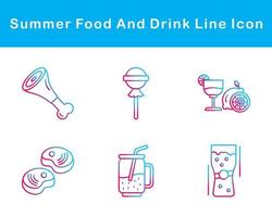 Sommer- Essen und trinken Vektor Symbol einstellen