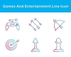 spel och underhållning vektor ikon uppsättning