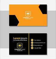 elegant svart och gul visitkortsmall vektor