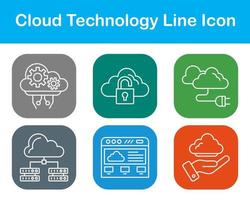 Wolke Technologie Vektor Symbol einstellen