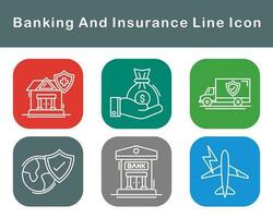 Bankwesen und Versicherung Vektor Symbol einstellen