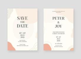 Einladungskartenvorlage. Satz Hochzeitseinladungskartenschablonendesign. Vektor dekorative Design Hintergrund.