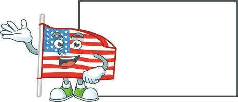 USA Flagge mit Pole Symbol Design vektor