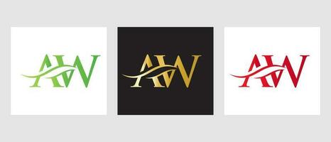 Initiale Monogramm Brief aw Logo Design. aw Logo Vorlage vektor