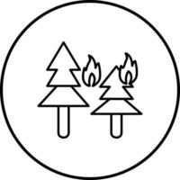 einzigartiges Feuer im Waldvektorsymbol vektor