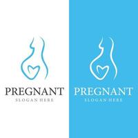 abstrakt logotyp design av mor eller gravid kvinna eller bebis. logotyper för kliniker, apotek och sjukhus. vektor