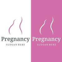 abstraktes Logo-Design von Mutter oder schwangerer Frau oder Baby. Logos für Kliniken, Apotheken und Krankenhäuser. vektor
