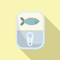 vitamin d fisk kan ikon platt vektor. mat näring vektor
