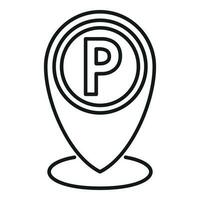 Parkplatz Ort Symbol Gliederung Vektor. Auto Garage vektor