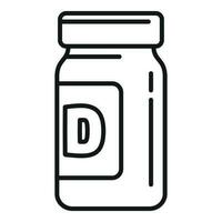vitamin d flaska ikon översikt vektor. mat näring vektor