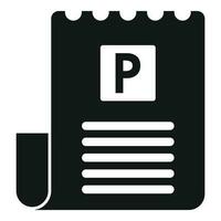 bezahlt Parkplatz Rechnung Papier Symbol einfach Vektor. Menge Raum vektor