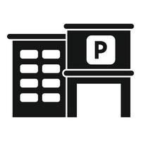 bezahlt Parkplatz Gebäude Symbol einfach Vektor. Auto Park vektor