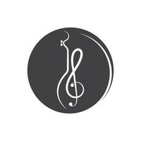 notera gitarr ikon logotyp vektor illustration design