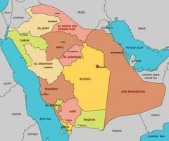 Land Karta av saudi arabien vektor
