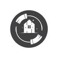 Haus Reinigung Bedienung Symbol Logo Vektor Illustration