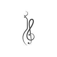 notera gitarr ikon logotyp vektor illustration design