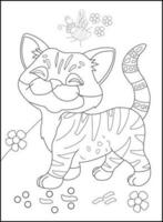 söt katt översikt färg sida för barn djur- färg bok tecknad serie vektor illustration isolerat på vit skvaller bakgrund