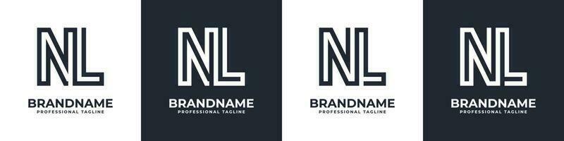 einfach nl Monogramm Logo, geeignet zum irgendein Geschäft mit nl oder ln Initial. vektor