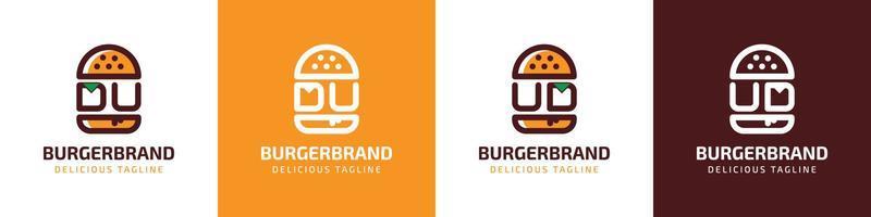 brev du och ud burger logotyp, lämplig för några företag relaterad till burger med du eller ud initialer. vektor