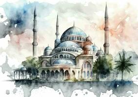 ein herrlich Vektor Aquarell von selimiye Moschee Größe